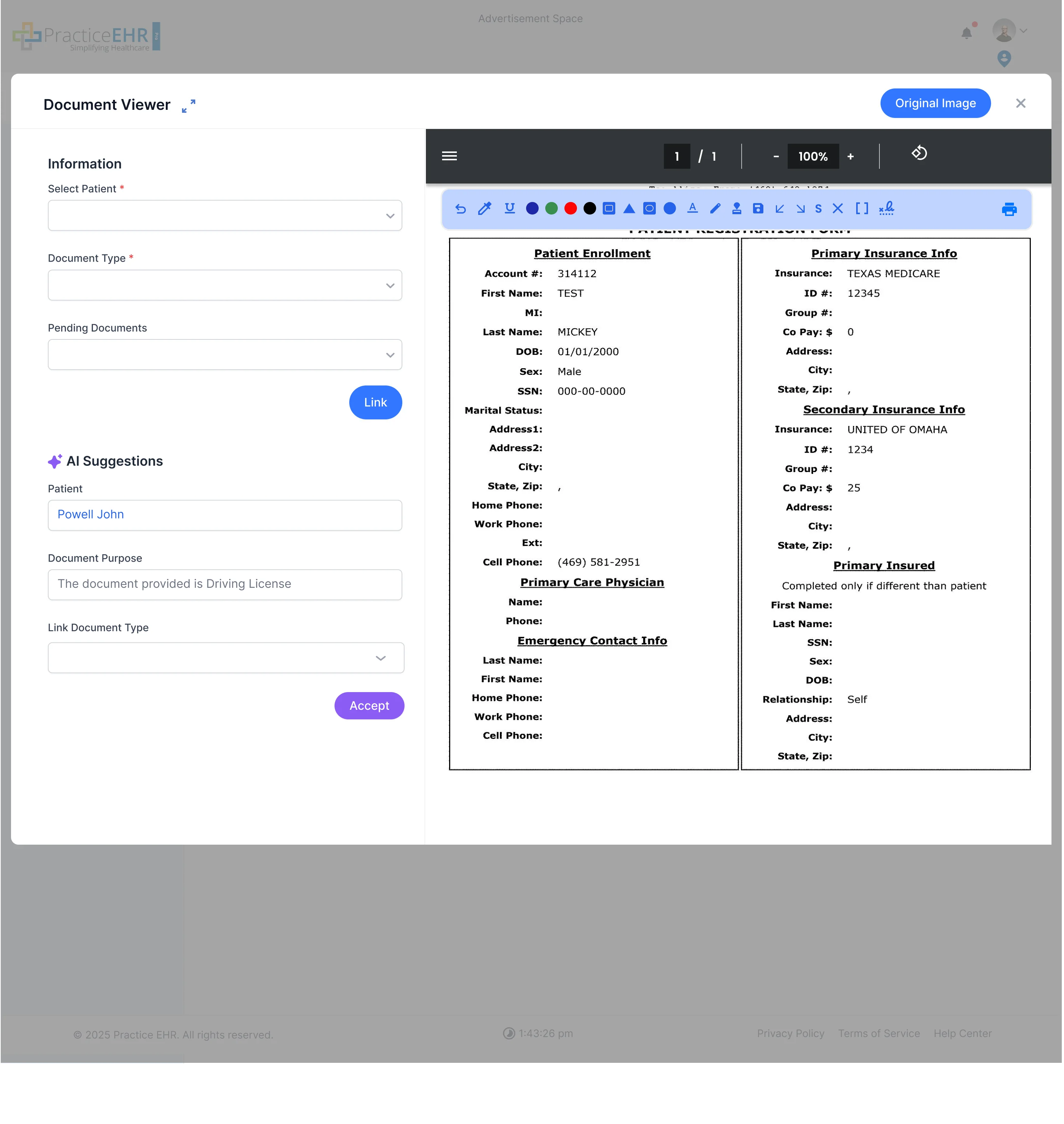 Fax Received document viewer